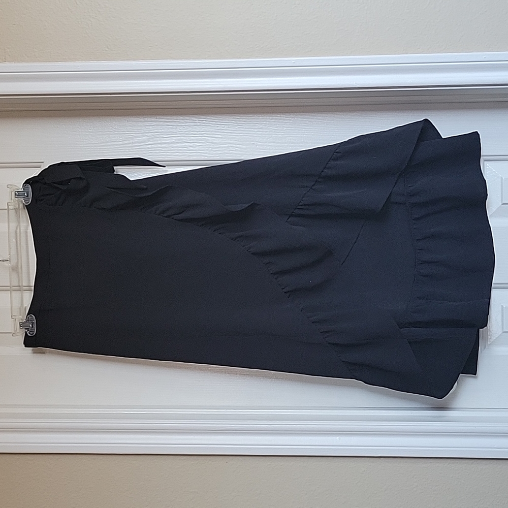 H&M- Black chiffon Maxi wrap style skirt, brand new